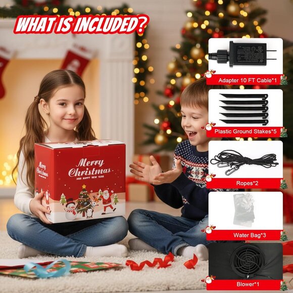 🆕7.55 FT Christmas Inflatables Long Gnome Xmas Blow Up Outdoor Decorations - Picture 9 of 9